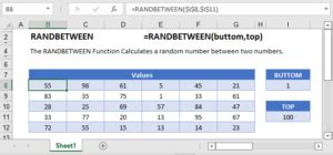 RANDBETWEEN Function Examples in Excel, VBA, & Google Sheets.